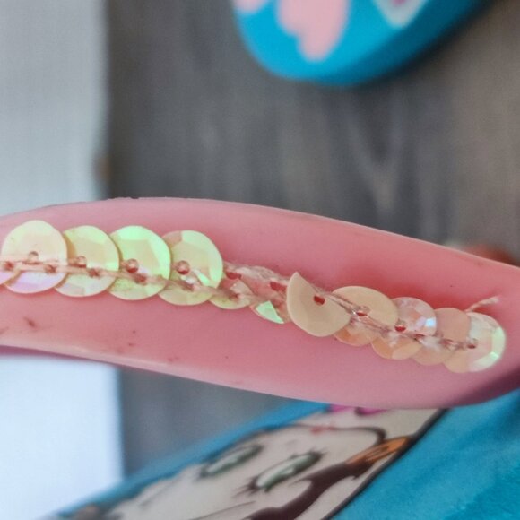 Betty Boop Flip-Flop blue with graphic design and sequins women's size S (5/6) - Picture 9 of 10